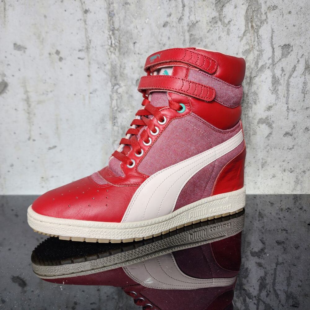 Puma Sky Hi Contact Wedge Red Sneakers, Red, Size 9.5 Woman's